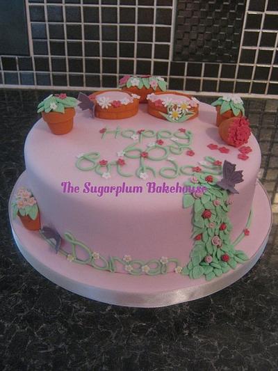 Pink Garden Themed Cake - Cake by Sam Harrison