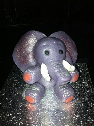 lil marzipan elephant topper - Cake by charmaine cameron