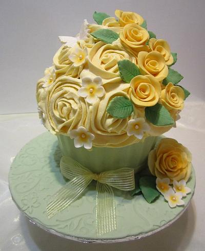 Yellow Roses Giant Cupcake - Cake by Michelle
