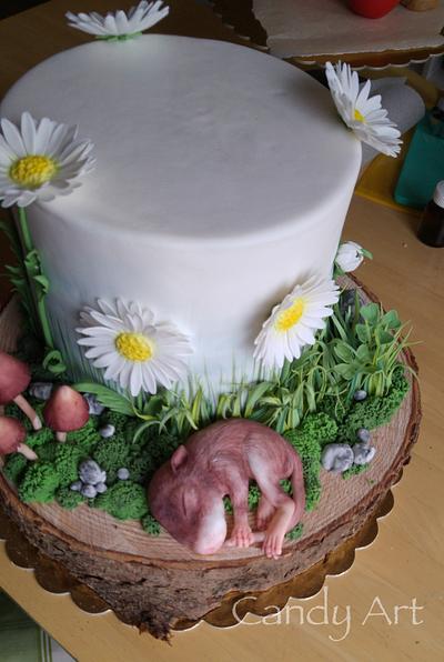 Realistic sugar sleeping baby mouse  - Cake by Jana Candy Art