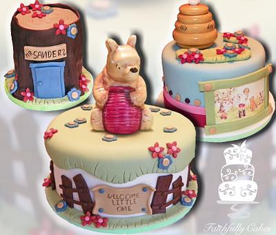 Classic Pooh Baby Shower - Cake by FaithfullyCakes