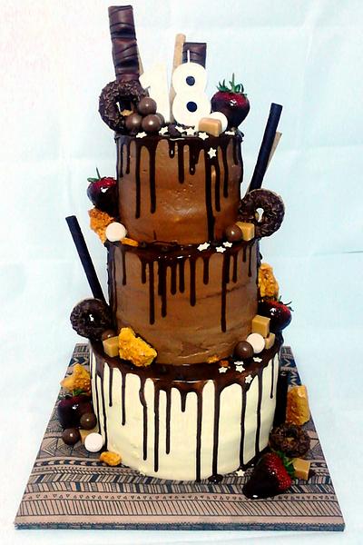 Triple chocolate drip cake  - Cake by SugarMagicCakes (Christine)
