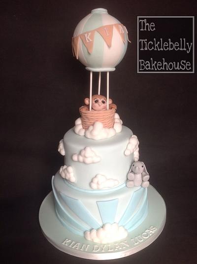 Hot air balloon christening cake  - Cake by Suzanne Owen