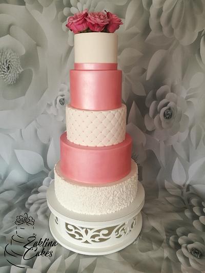 Dirty rose wedding cake - Cake by Zaklina