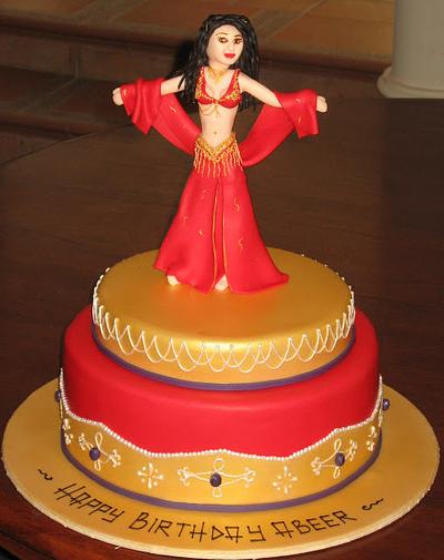 Gold and red Bellydancer - Cake by Nadia Zucchelli