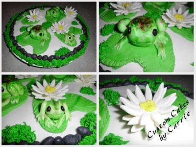 Hand painted Froggie Cookie Cake - Cake by Carrie Freeman