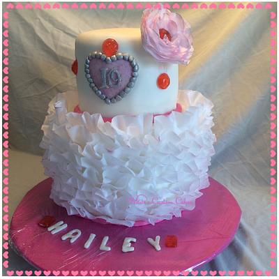 Ruffle birthday cake - Cake by Sabrina - White's Custom Cakes 