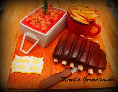 a platter cake-ribs anyone? - Cake by monika gerwatowska