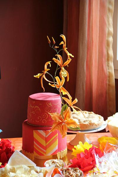 erd and orange cake.... orchidee che passione! - Cake by Giogio