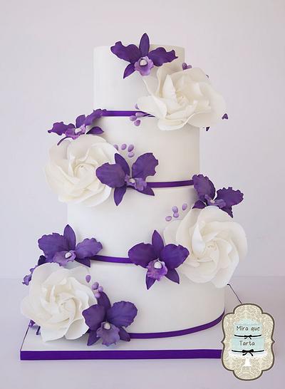 Roses and orchids - Cake by miraquetarta