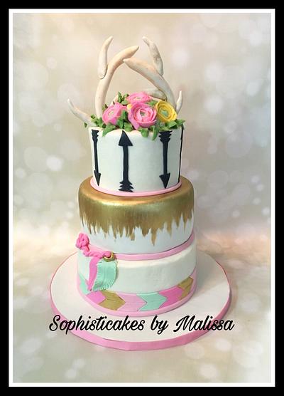 Bohemian Chic Baby Shower  - Cake by Sophisticakes by Malissa