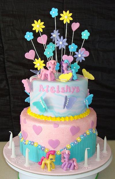 Flowers, Butterflies & Ponies for a little Princess - Cake by Kim Jury
