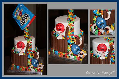 My version of M&M gravity defying cake - Cake by Cakes for Fun_by LaLuub
