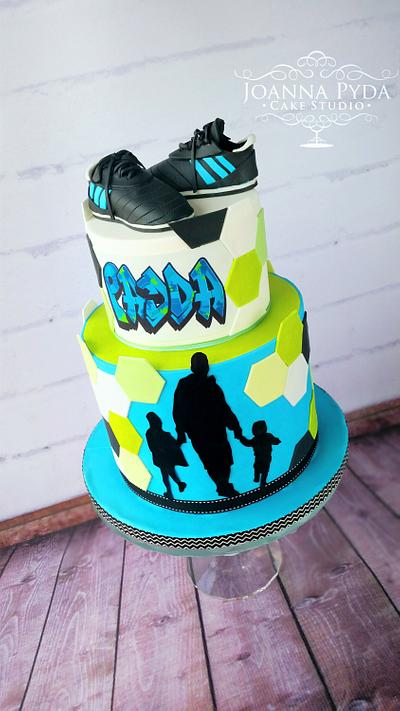 Football and Graffiti Cake - Cake by Joanna Pyda Cake Studio