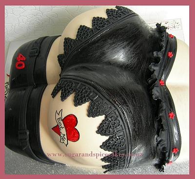 Burlesque Black Lace Panty Bottom Cake for Emil's 40th - Cake by Mel_SugarandSpiceCakes