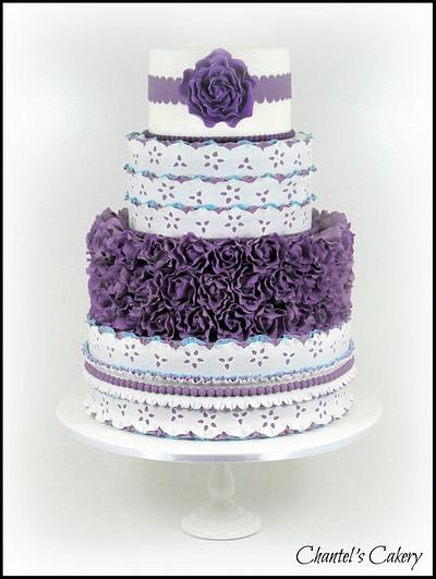 Purple and Blue wedding cake - Cake by Chantel's Cakery