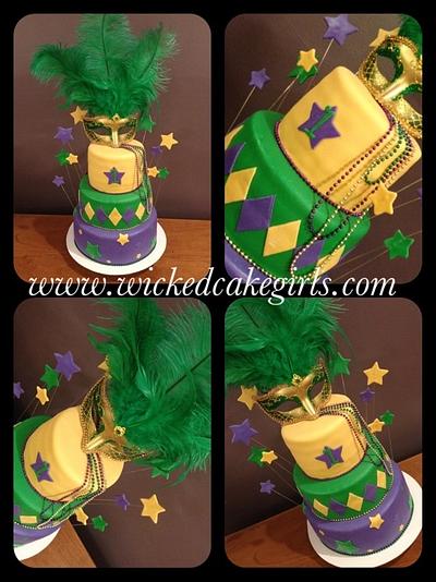 Mardi Gras cake  - Cake by Wicked Cake Girls