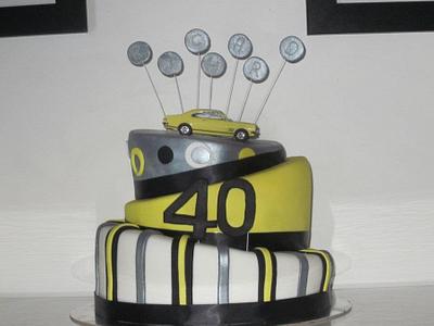 40th Topsy Turvy Cake  - Cake by CupcakeObsession