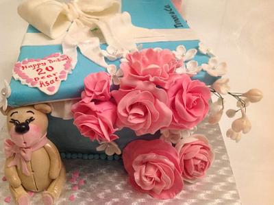 Tiffany box with roses - Cake by Malika