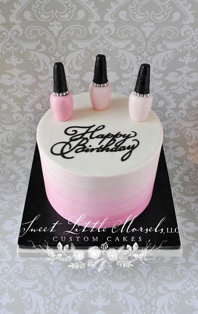 Pink Ombre Nail Polish Theme Birthday Cake - Cake by Stephanie