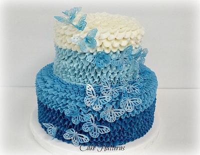 Blue Butterfly Birthday Cake - Cake by Donna Tokazowski- Cake Hatteras, Martinsburg WV
