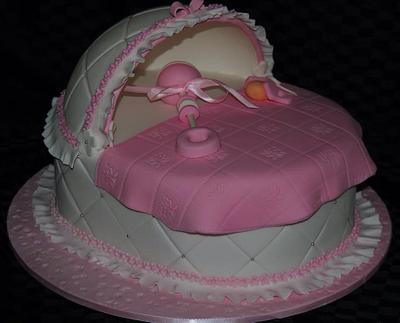 Christening bassinet cake - Cake by Rainie's Cakes