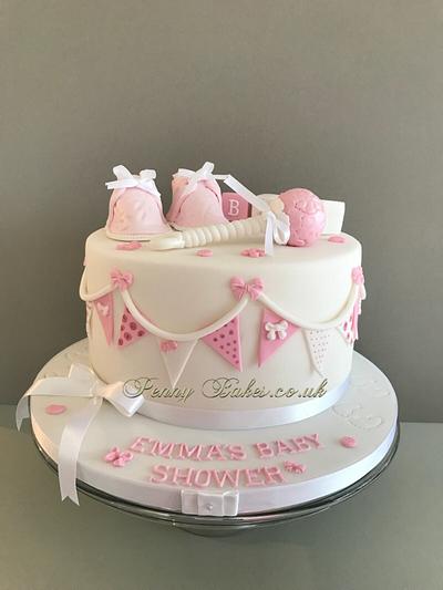 Buttons and bows Baby Shower Cake. - Cake by Popsue