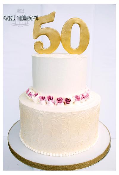Golden Jubilee 50th birthday cake. - Cake by Caketherapie