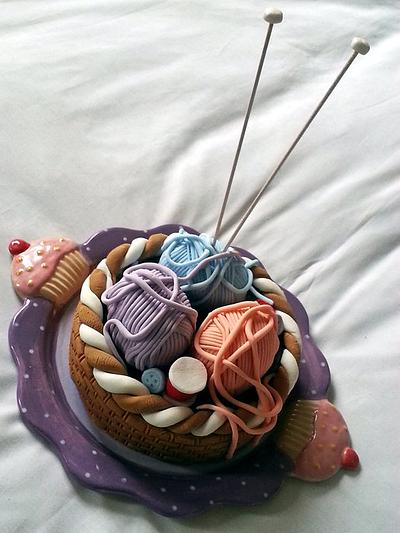 Grandmas Knitting Basket - Cake by Cakes By Kirsty
