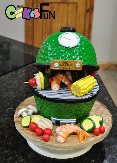 Big Green Egg - Cake by Cakes For Fun