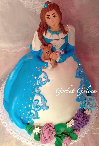 Girl with teddy bear - Cake by Galinasweet