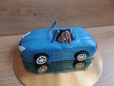 Blue  mercedes cabrio  - Cake by Valentina84