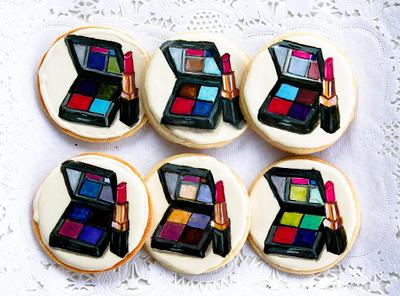 Makeup Compact Lipstick Cookies - Cake by Kim Coleman (Sugar Rush Custom Cookies)