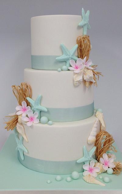 Beach themed wedding cake - Cake by ClaresCakeDesign