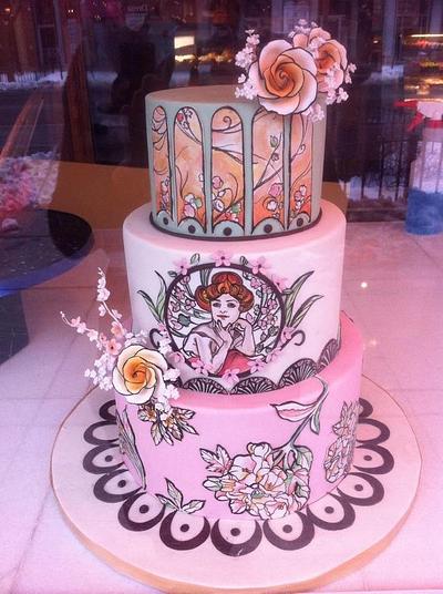 Mucha Inspired Wedding - Cake by Dina