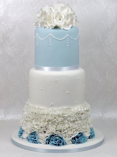 Somethingggggggggggggggggggggg Blue - Ruffles Wedding Cake - Cake by Ceri Badham