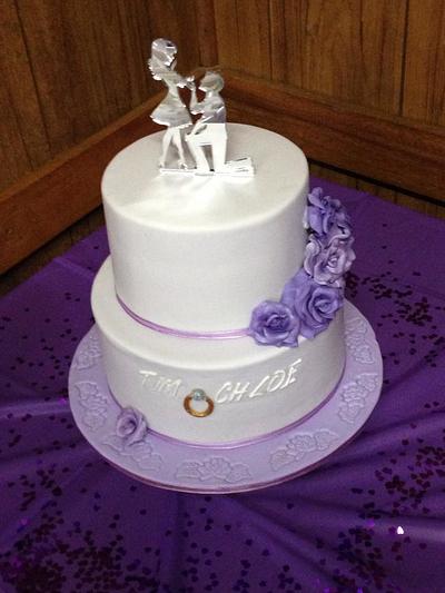 Mauve Engagement  - Cake by Sugarart Cakes