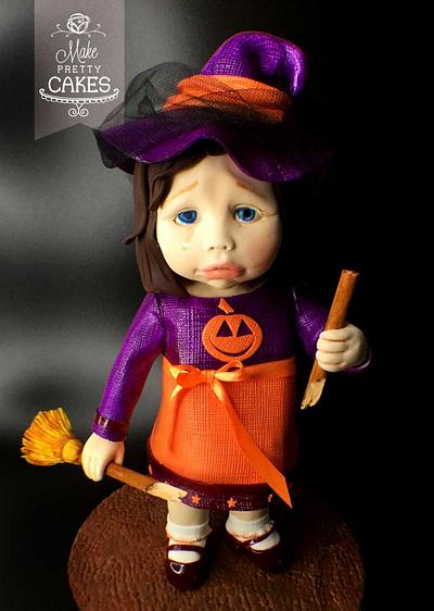 Sweet little witch has broken her broom.  Will she ever fly again? - Cake by Make Pretty Cakes