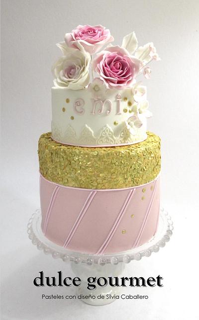Glitter and roses - Cake by Silvia Caballero
