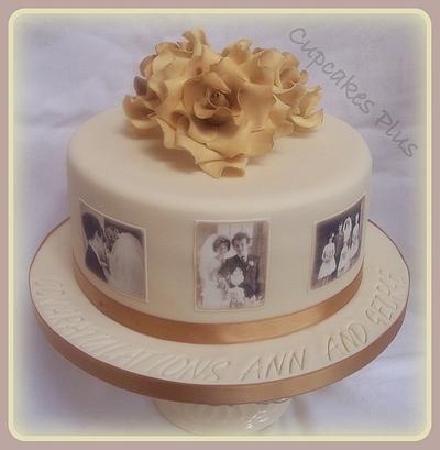 Golden Wedding Anniversary Cake - Cake by Janice Baybutt