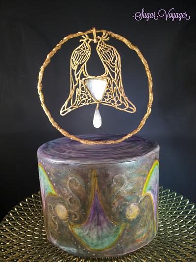 Sugar Art Museum - Art Nouveau Peacock Jewelry  - Cake by sugar voyager