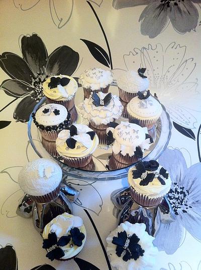 Black & White Butterfly Meadow  - Cake by Chrissy Faulds