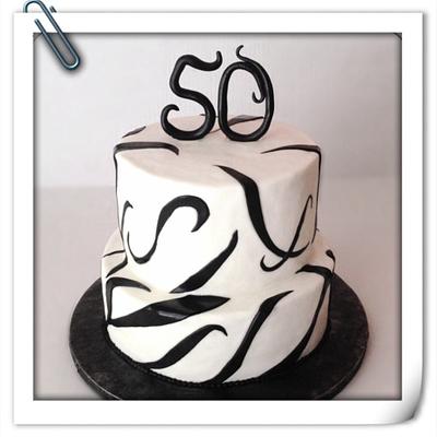 The black and white party - Cake by taralynn