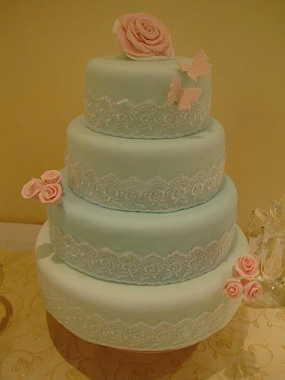 Elegant lace Wedding Cake - Cake by Sweet Blossom Cakes