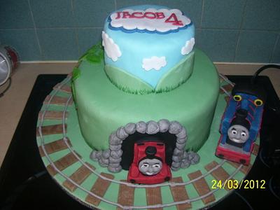 thomas and friends cake - Cake by nikki scott
