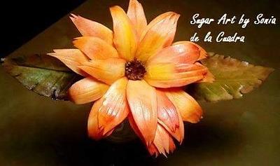 Sugar paste orange flower - Cake by Sonia de la Cuadra