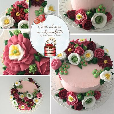 Buttercream cake. Dream flowers - Cake by AnaSousaeSilva