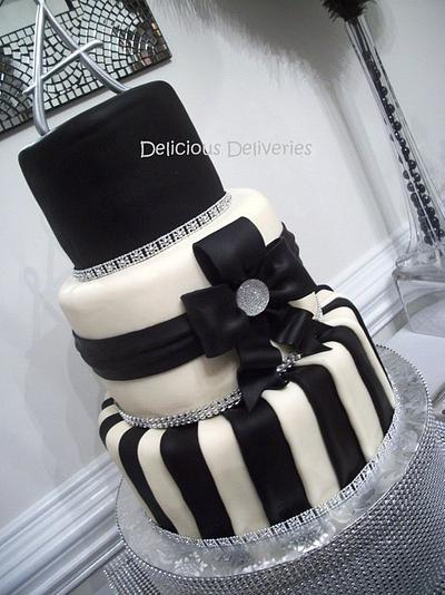 Elegant Black and White Cake - Cake by DeliciousDeliveries