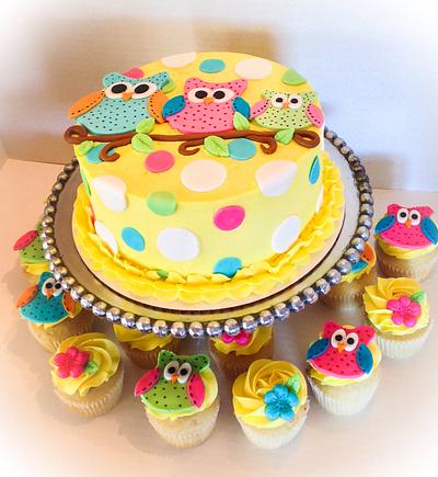 Owl Baby Shower - Cake by Cups-N-Cakes 
