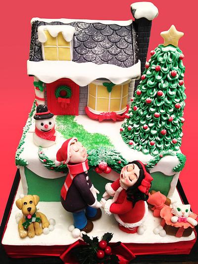 Young Lovers, Pets and Christmas time! - Cake by danida